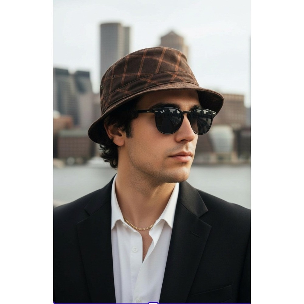 Goorin Bros Brown Plaid Teddy Spaghets Fedora Unisex Large